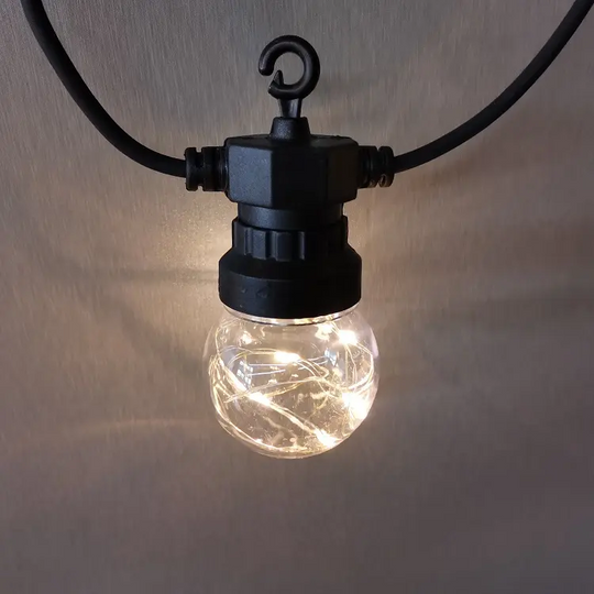 GUIRNALDA SOLAR AMPOLLETAS LED LUZ CÁLIDA 3500K