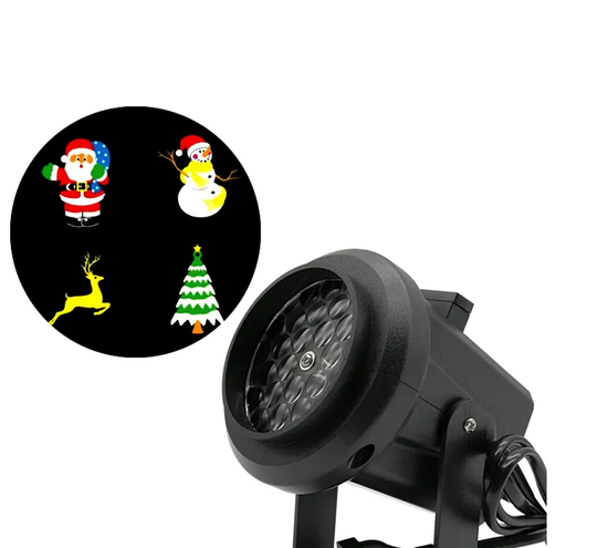 Proyector Led Navidad Decoración 4 Tarjetas Diseños Variados