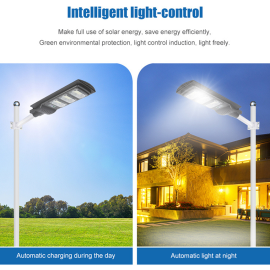 FOCO SOLAR LED 120W SENSOR DE MOVIMIENTO + SOPORTE DE INSTALACION