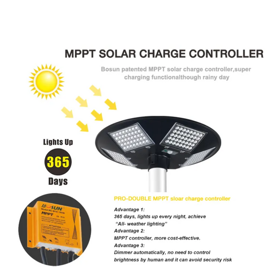 FOCO SOLAR LED TIPO UFO 500W BATERIA LITIO 12.000AH