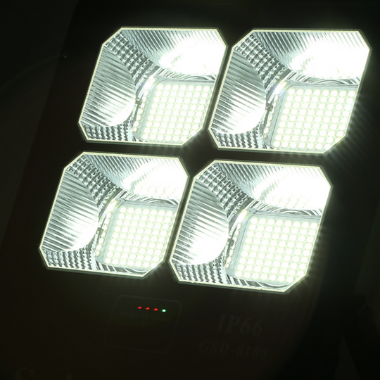 REFLECTOR SOLAR LED CUERPO ALUMINIO NEGRO 300W BATERIA LiFePo4 25AH