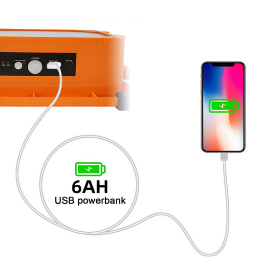 KIT SOLAR DE EMERGENCIA CAMPING BLUETOOTH  LINTERNA