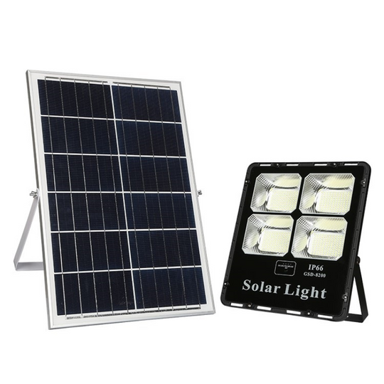 REFLECTOR SOLAR LED CUERPO ALUMINIO NEGRO 300W BATERIA LiFePo4 25AH