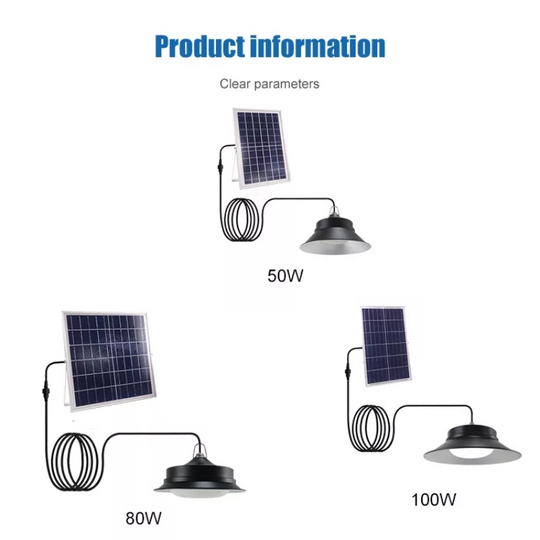 FOCO SOLAR TIPO CAMPANA 100W / BATERIA LiFePo4 20AH
