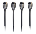 Pack X4 Estaca Solar Antorcha Fuego Impermeable Decoración