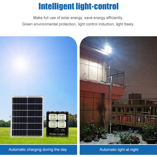 REFLECTOR SOLAR LED CUERPO ALUMINIO NEGRO 400W BATERIA LiFePo4 30AH