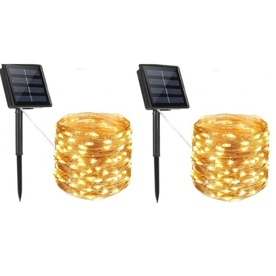 PACK X2 LUCES SOLAR HADA 10/20/30MTS CÁLIDO / MULTICOLOR