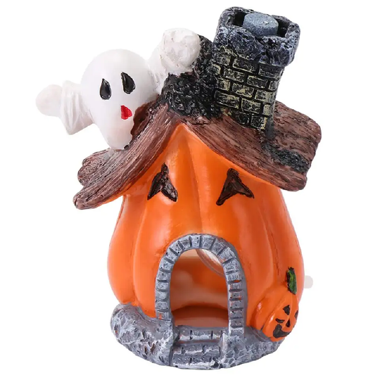 ESTACA SOLAR LED CASA FANTASMA HALLOWEEN LUZ CÁLIDA