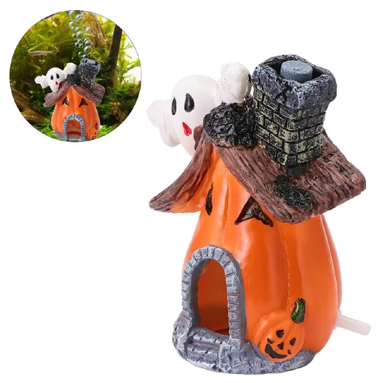 ESTACA SOLAR LED CASA FANTASMA HALLOWEEN LUZ CÁLIDA