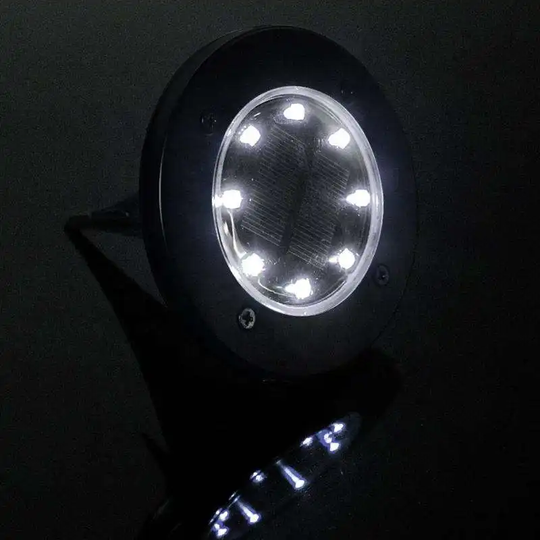FOCO SOLAR 8 LED DE JARDÍN CON ESTACA LUZ CALIDA / FRIA (PACK 4 UNDS)
