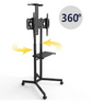 SOPORTE CON ESTANTE PARA TV AJUSTABLE CON RUEDAS 32" A 70"